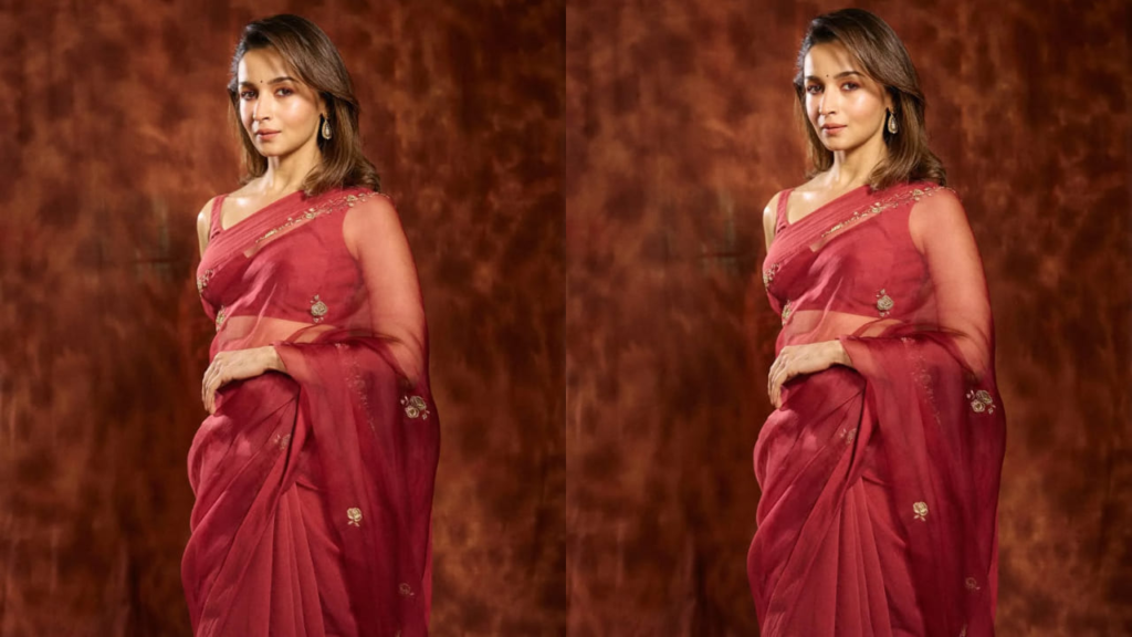 Alia Bhatt, red Saree